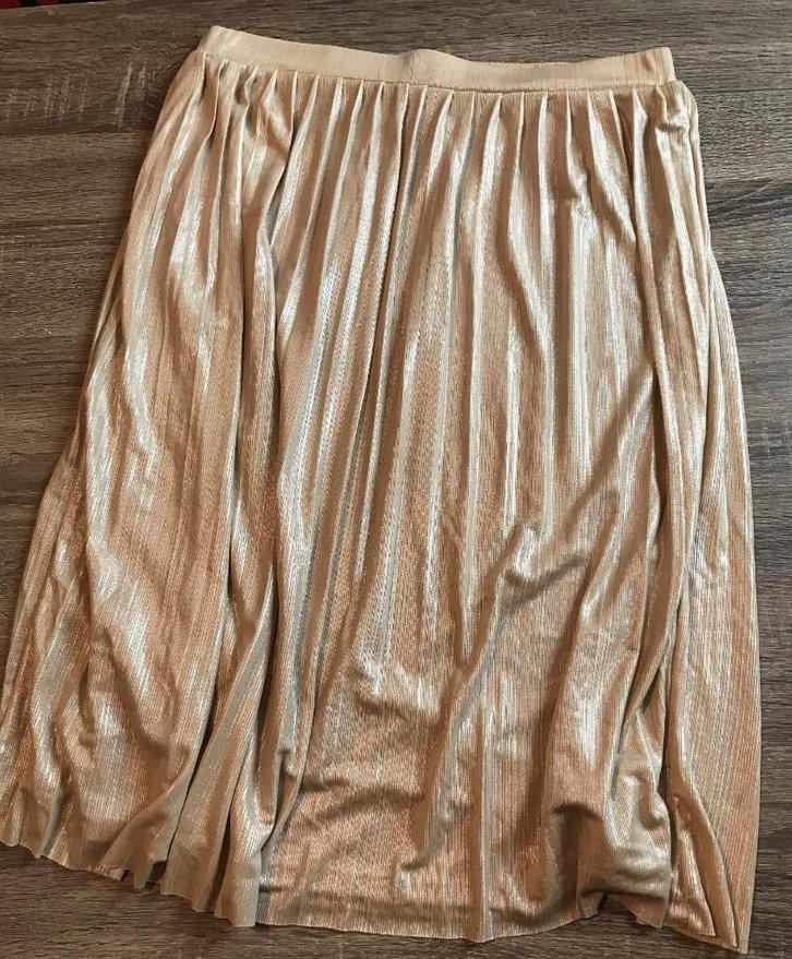 Feestelijke beige rok, Kleding | Dames, Rokken, Zo goed als nieuw, Maat 38/40 (M), Beige, Knielengte, Ophalen of Verzenden