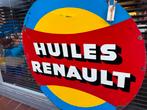 HUILES RENAULT oud reclamebord, Verzamelen, Ophalen of Verzenden, Gebruikt, Reclamebord