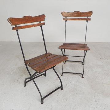 Set van 2 klapstoelen, terrasstoelen, jaren 30 beschikbaar voor biedingen