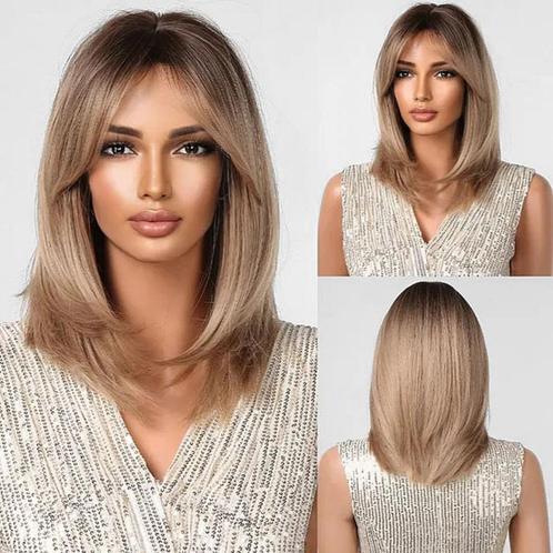 Pruik kort bob model medium blond haar model Merel, Handtassen en Accessoires, Uiterlijk | Haarverzorging, Nieuw, Pruik of Haarverlenging