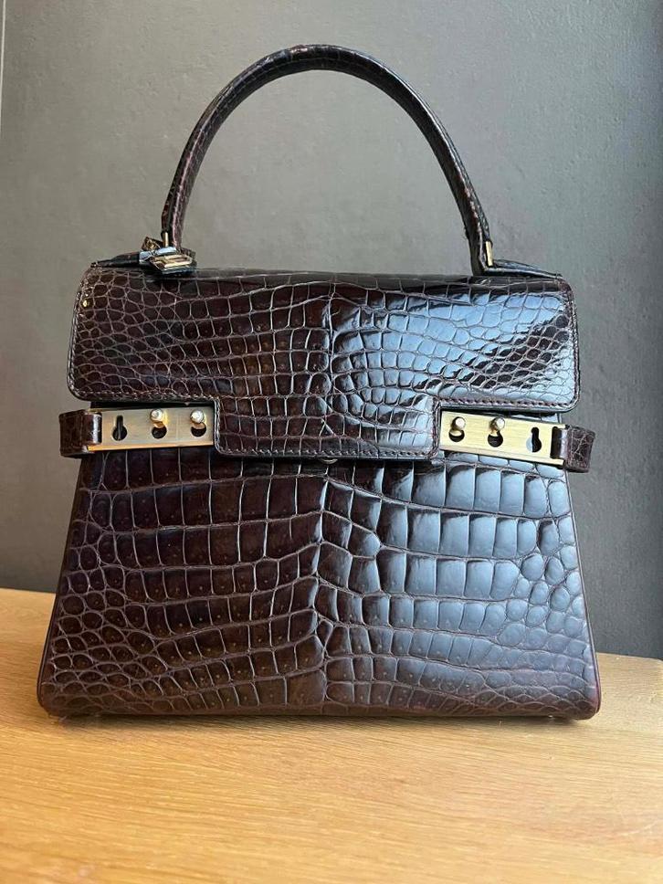Delvaux Tempëte PM, Handtassen en Accessoires, Tassen | Damestassen, Gebruikt, Handtas, Bruin, Ophalen of Verzenden