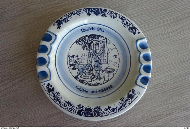 Schilde Delfts Blauw (asbak - cendrier) - Quickly Glas, Antiek en Kunst, Antiek | Keramiek en Aardewerk, Ophalen of Verzenden