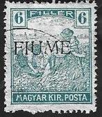 1 Postzegel Fiume 1918 Maaiers, met opdruk, Ophalen of Verzenden, Gestempeld