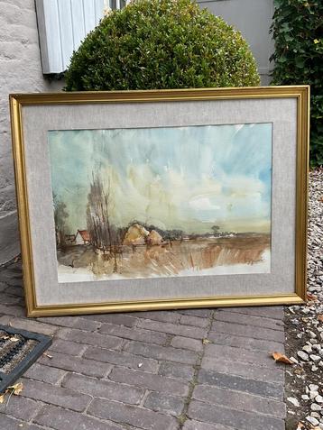 Aquarel Belgisch kunstenaar José Van Gucht beschikbaar voor biedingen