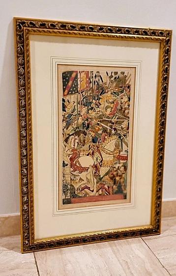 Kader met ontwerp wandtapijt van Ridder Bayard. beschikbaar voor biedingen