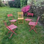 4 metalen plooistoelen, Ophalen, Gebruikt