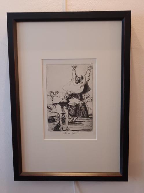 Ingekaderde ets Francisco de Goya - SOLDEN!, Antiek en Kunst, Kunst | Etsen en Gravures, Ophalen of Verzenden