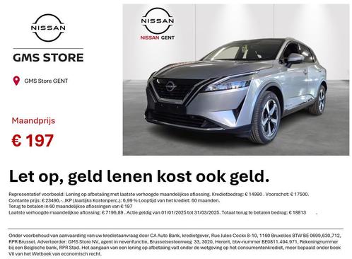 Nissan Qashqai ePOWER N-Connecta+DP // GMS STORE NISSAN GENT, Auto's, Nissan, Bedrijf, Te koop, Qashqai, 360° camera, Adaptive Cruise Control