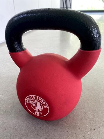 Kettlebell 20 kg met rubber coating (Gorilla Sports) disponible aux enchères