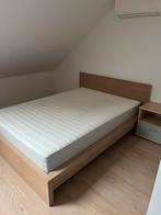 Bed inclusief matras + nachtkastje, Maison & Meubles, Beige, Enlèvement, 200 cm, Bois