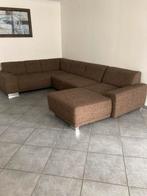 Loungebank,bruin stof, Ophalen, Gebruikt, Stof