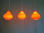 Trio vintage hangers in oranje opaline, 1960-70, Ophalen of Verzenden