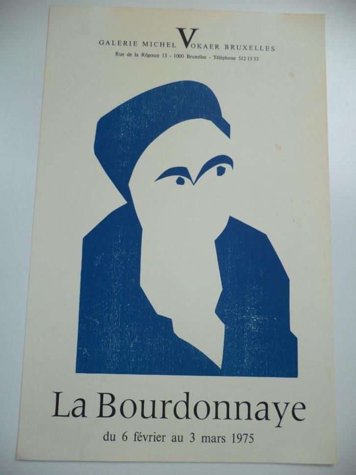 (Alain de) La Bourdonnaye FR.  litho woodblock expo affiche, Antiquités & Art, Art | Lithographies & Sérigraphies, Enlèvement ou Envoi
