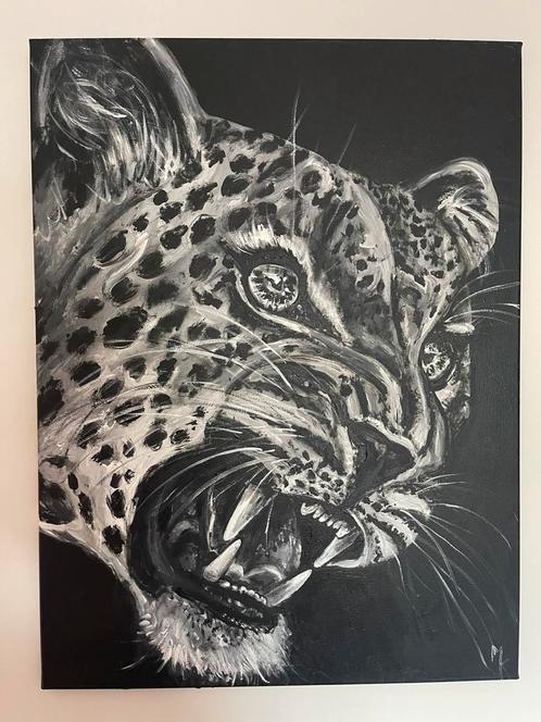 Vrij groot schilderij luipaard Mk Art, Antiek en Kunst, Kunst | Schilderijen | Modern, Ophalen