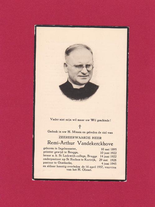 DP Priester Remi Arthur Vandekerckhove, Verzamelen, Bidprentjes en Rouwkaarten, Bidprentje, Verzenden