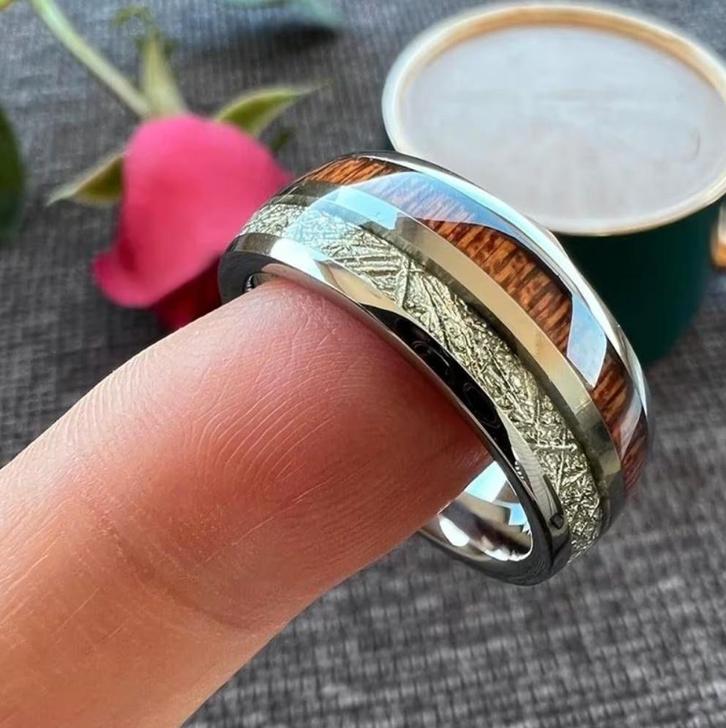 Trouwringen wolfraam - Leah, Handtassen en Accessoires, Ringen, Nieuw, Dame of Heer, Overige kleuren, Overige materialen, Verzenden