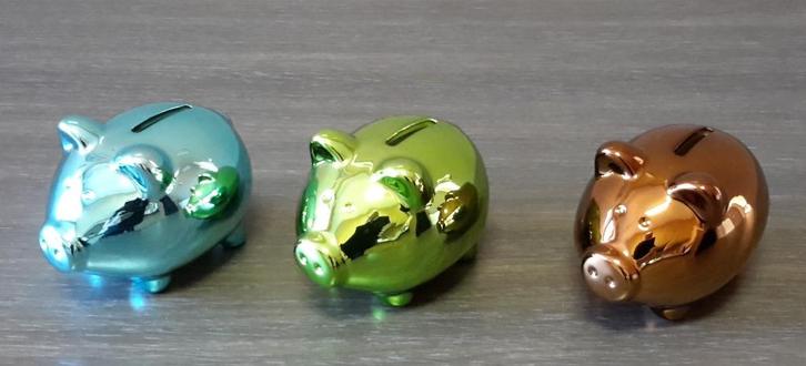 Lot / partij spaarvarkentjes COLORS ( NIEUW ), Verzamelen, Spaarpotten, Nieuw, Ophalen of Verzenden