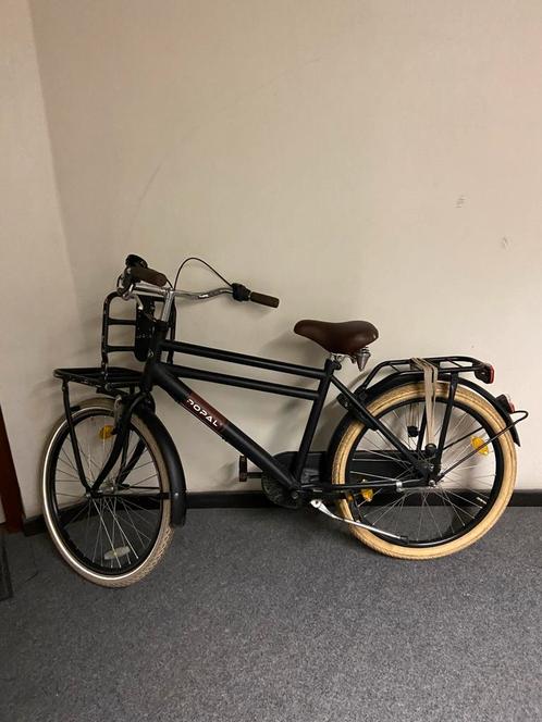 Popal Daily Dutch Basic fiets - Mat Zwart, Fietsen en Brommers, Fietsen | Jongens, Zo goed als nieuw, 24 inch, Handrem, Ophalen