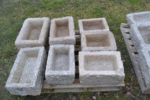oude gekapte granieten bakjes uit bretagne, Tuin en Terras, Bloembakken en Plantenbakken, Steen, Binnen, Balkon, Tuin, Ophalen of Verzenden