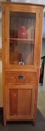 Meuble vitrine en teck, Huis en Inrichting, Kasten | Vitrinekasten, Ophalen, Teakhout, 50 tot 100 cm, Zo goed als nieuw