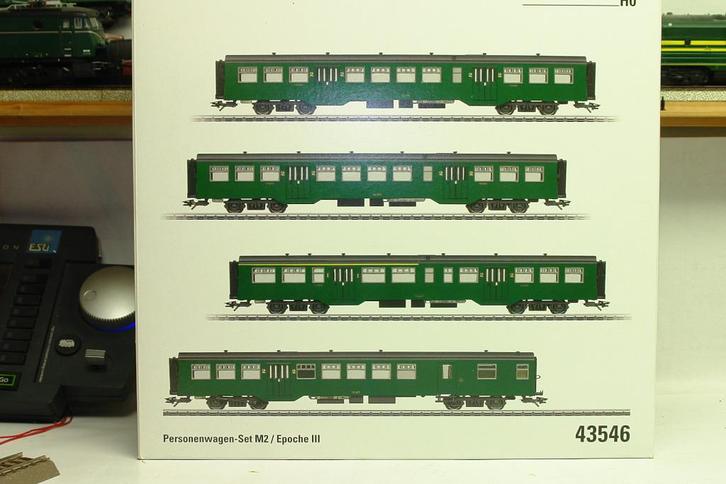 MARKLIN 43546 SNCB NMBS M2 VERTES EP.3 ECLAIRAGE LEDS, Hobby & Loisirs créatifs, Trains miniatures | HO, Comme neuf, Wagon, Märklin