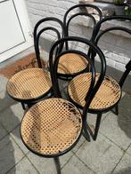 4 zwarte stoelen style Thonet, Huis en Inrichting, Stoelen, Gebruikt, Ophalen
