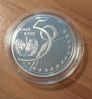 5 écus Albert II 1995 - 50 ans des Nations Unies, Enlèvement ou Envoi, Argent, Série, Argent