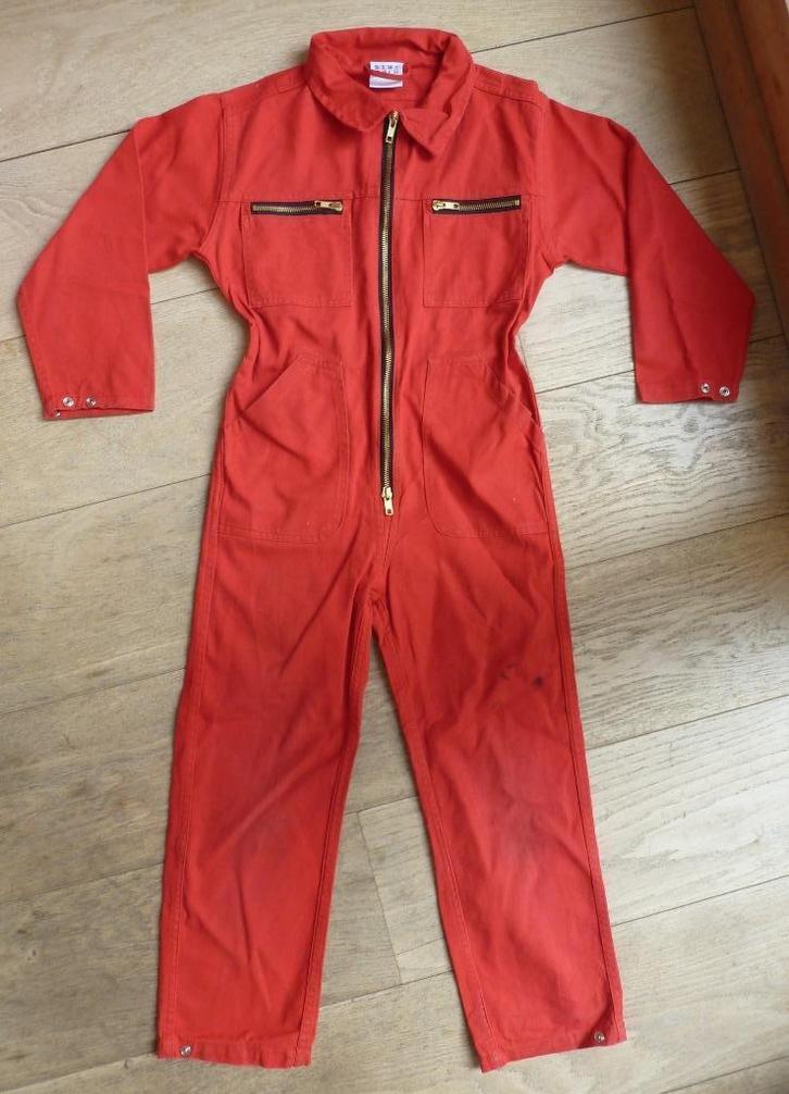 rode (werk)overal/werkpak 128-140, Kinderen en Baby's, Carnavalskleding en Verkleedspullen, Gebruikt, 122 t/m 128, Ophalen of Verzenden
