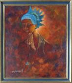JAKY LEFRANCOIS / MANNEN HANDEN / OLIEVERF PANEEL / 80x70cm, Antiek en Kunst, Kunst | Schilderijen | Modern, Ophalen