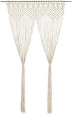 Twee crèmekleurige macramé gordijnen, Ophalen, Macramé, 100 tot 150 cm, 200 cm of meer