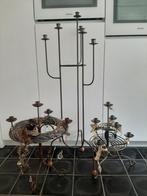 Landelijke kandelaars, Huis en Inrichting, Woonaccessoires | Kandelaars en Kaarsen, Ophalen, Gebruikt, Metaal, Kandelaar