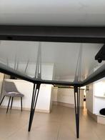 Prachtige moderne eettafel (marmerlook) met 5 stoelen, Ophalen, 100 tot 150 cm, Zo goed als nieuw, Vijf personen of meer