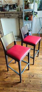 Paire de chaises/tabourets de bar design, Huis en Inrichting, Stoelen, Ophalen, Twee, Minimaliste, Rood