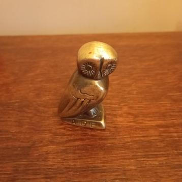 koperen miniatuur uil  beschikbaar voor biedingen