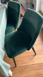 Fluweel groene stoelen, 4 stuks, lichte gebruikssporen, Ophalen, Overige materialen, Gebruikt, Overige kleuren