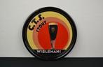 Plateau publicitaire en émail à bière C.T.S. Wielemans Stout, Collections, Enlèvement ou Envoi