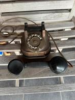 Oude koperen telefoon met kiesschijf, Antiek en Kunst, Ophalen of Verzenden