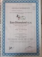 Aandelen disneyland paris, Ophalen of Verzenden, Mickey Mouse, Zo goed als nieuw, Plaatje of Poster