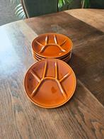 Vintage bruine fondueborden Boch - set van 6, Antiek en Kunst, Ophalen of Verzenden