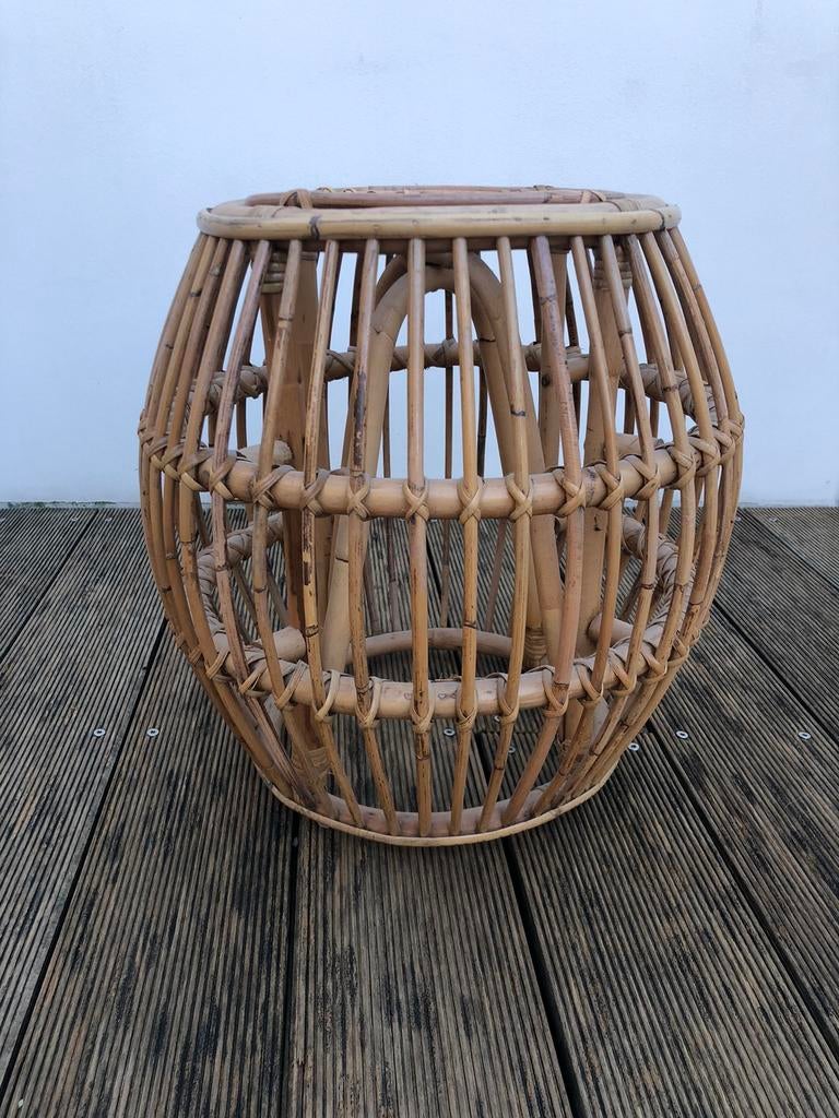 Bamboe bijzettafel, Ophalen, Minder dan 55 cm, Zo goed als nieuw, Overige materialen