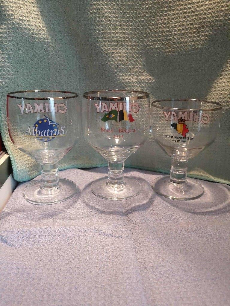 Chimay glazen etc., Verzamelen, Glas en Drinkglazen, Nieuw, Bierglas, Ophalen