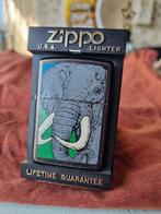 Zippo 1993 Éléphant d'Afrique « Animaux menacés », Envoi, Utilisé, Briquet
