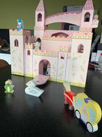 Houten kasteel met figuurtjes erbij, zet makkelijk in elkaar, Enlèvement, Comme neuf
