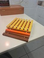 3 vintage  houten design onderzetters, Ophalen of Verzenden