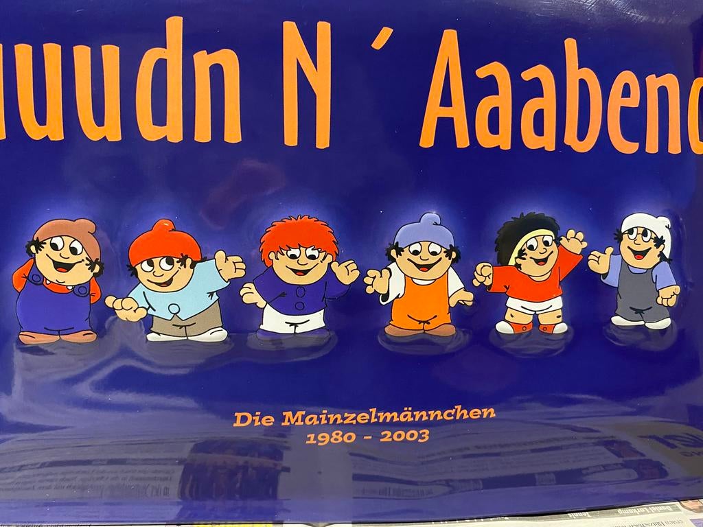 Die Mainzelmännchen - plakkaat ZDF 🟠, Verzenden, Overige figuren, Gebruikt, Gebruiksvoorwerp