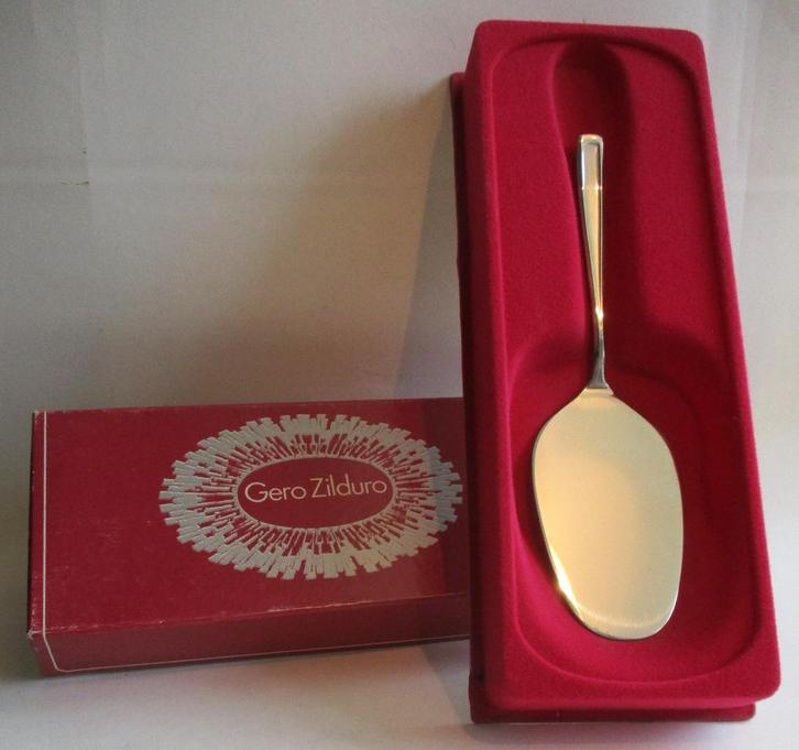 GEBAKSCHEP-20cm. x 5½cm.-VEREDELD STAAL-GERO ZILDURO, Huis en Inrichting, Keuken | Bestek, Nieuw, Los bestek, Inox of Chroom, Vaatwasserbestendig