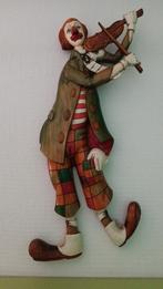 Klassieke circusclown met viool., Overige materialen, Zo goed als nieuw, Rood, Ophalen