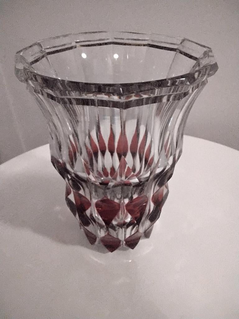 Vase Val St Lambert, très lourd, excellent état., Antiquités & Art, Antiquités | Verre & Cristal, Enlèvement ou Envoi