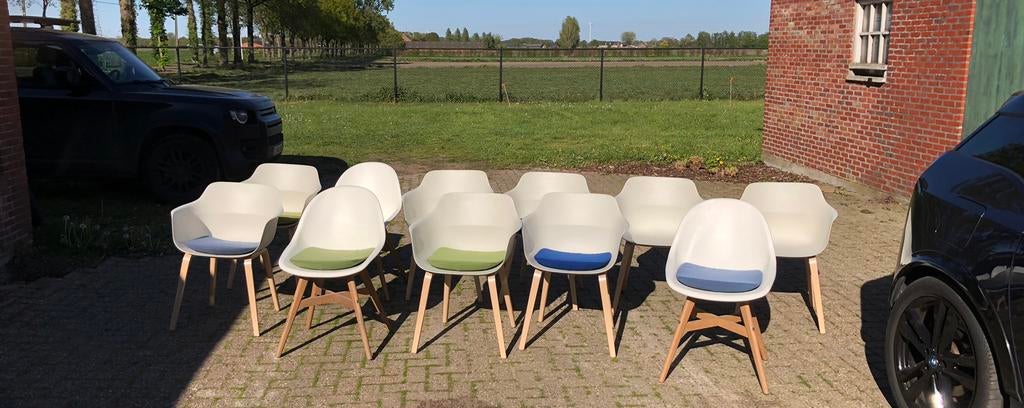 11 stoelen + eentje niet gemonteerd gratis, Synthétique, Enlèvement, Blanc, Cinq, Six Chaises ou plus