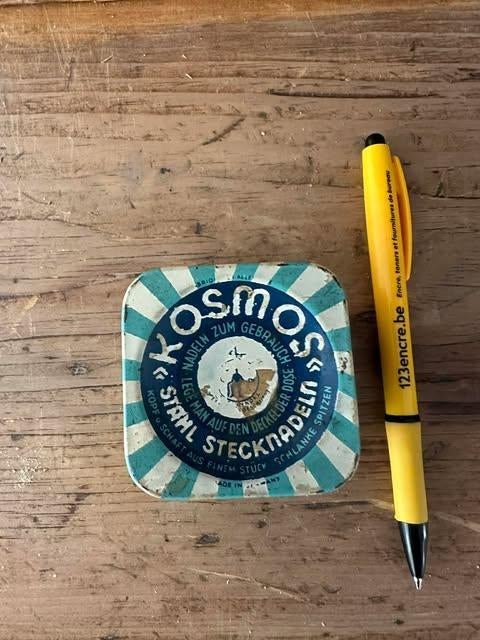 blikken doosje Kosmos stahlnadeln leeg empty, Ophalen of Verzenden, Gebruikt, Overige, Overige merken